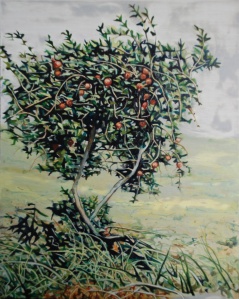 Pomegrante Tree, oil on panel, 15 x 20 cm, (Private Collection)