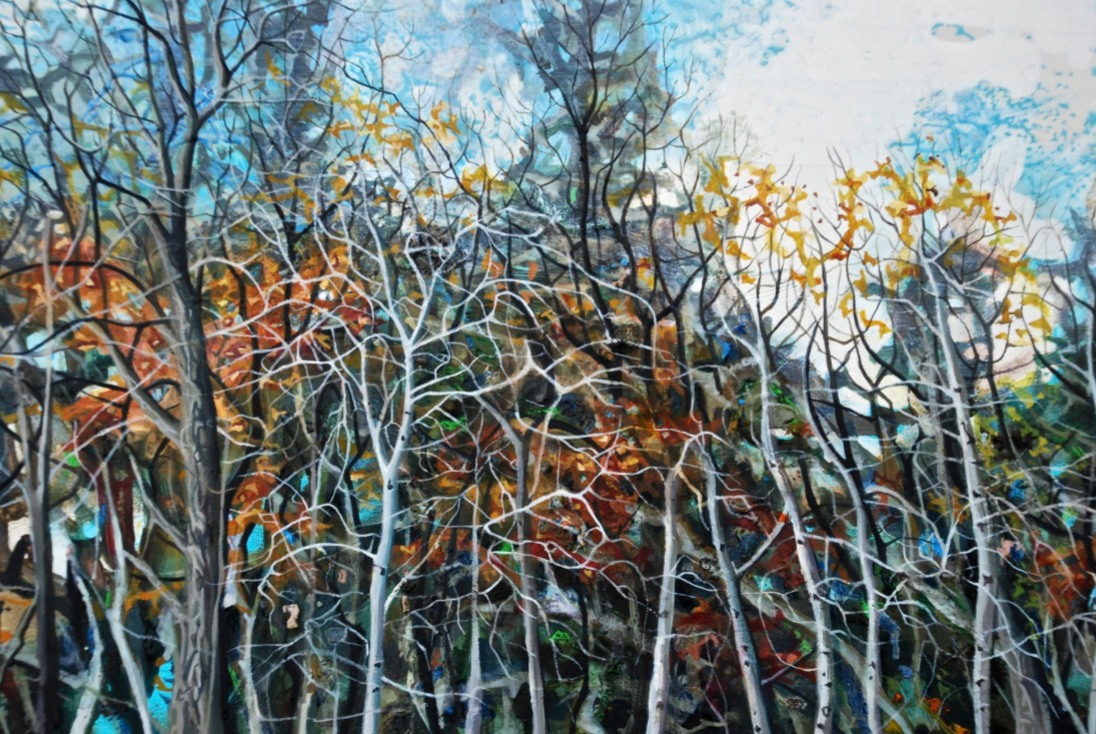 Prairie Trees, oil on panel, 20 x 30 cm
